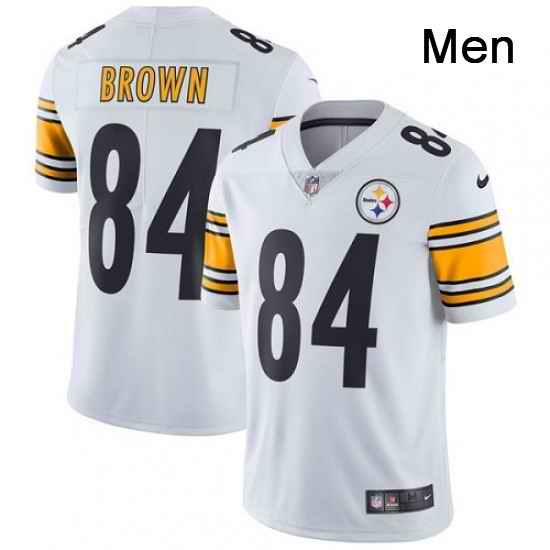 Mens Nike Pittsburgh Steelers 84 Antonio Brown White Vapor Untouchable Limited Player NFL Jersey